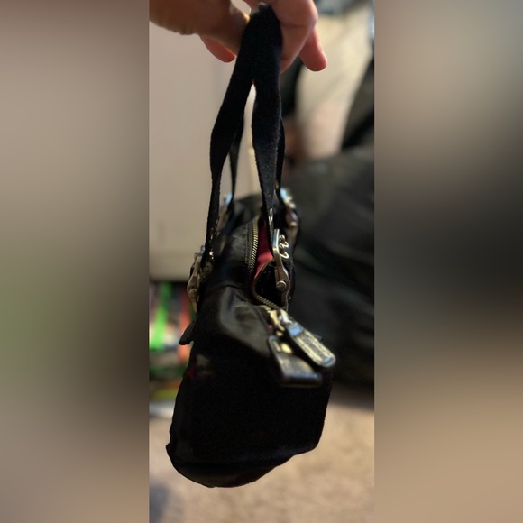 Y2K Franco Sarto black nylon handbag with silver buckle hardware and gems 🖤💎 - Picture 6 of 16